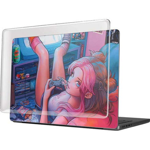 Pink Hair Anime Gamer Girl by Ivy Dolamore MacBook Pro 14in (2021-24) Case plus Skin